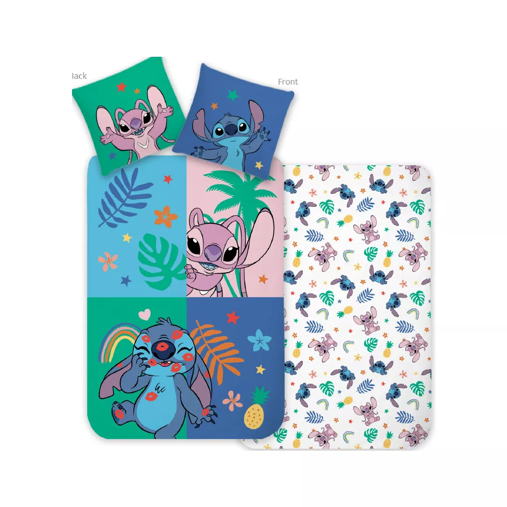 Lilo en Stitch dekbedovertrek Tropical Friend 100 x 135 cm - 40 x 60 cm - katoen