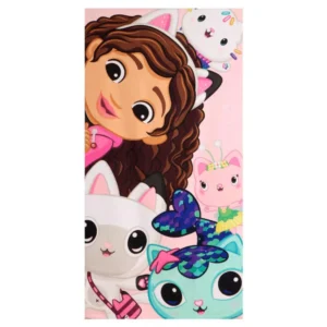 Gabby's Dollhouse strandlaken Playtime sneldrogend 70 x 140 cm - Roze - 70 x 140 cm - Polyester