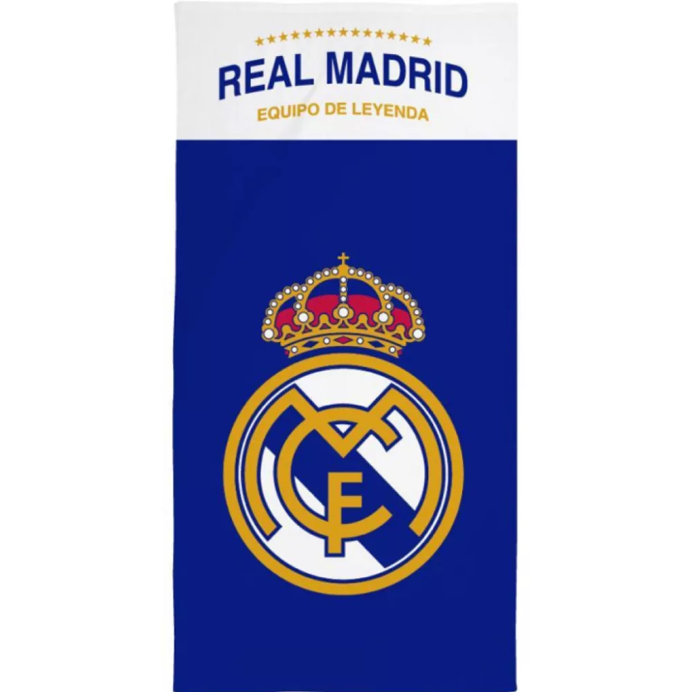 Real Madrid strandlaken Legend sneldrogend 70 x 140 cm – pol - Blauw - 70 x 140 cm - Polyester