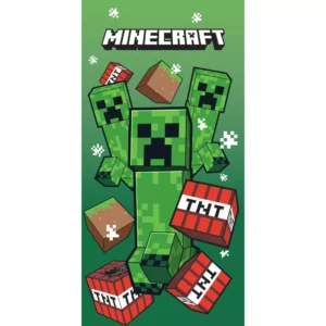 Minecraft strandlaken TNT Creepers sneldrogend 70 x 140 cm - Groen - 70 x 140 cm - Polyester