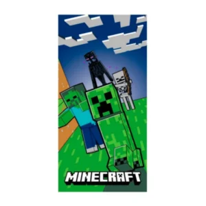 Minecraft strandlaken Danger Zone sneldrogend 70 x 140 cm - Groen - 70 x 140 cm - Polyester