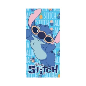 Lilo en Stitch strandlaken Cool Aloha sneldrogend 70 x 140 cm - Blauw - 70 x 140 cm - Polyester
