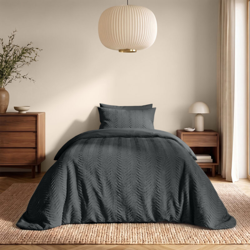 Curve Antraciet - Sleeptime bed 140 x 220 cm van Microvezel