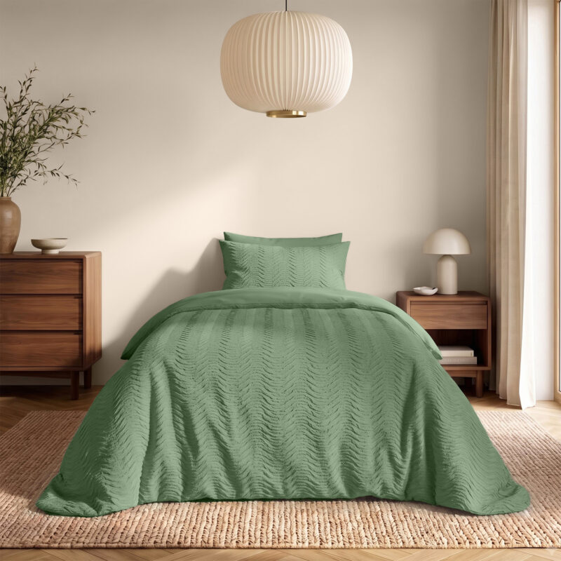 Curve Groen - Sleeptime bed 140 x 220 cm van Microvezel