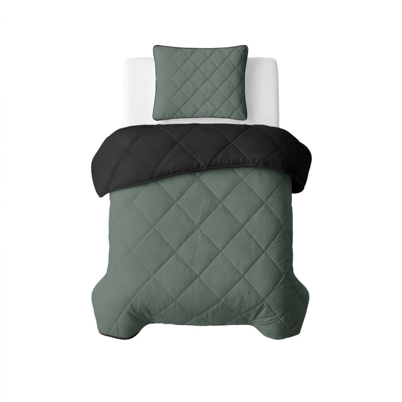 Sleeptime Lazy Dekbed Uni Groen/Zwart 140 x 200 Met Kussensloop cm