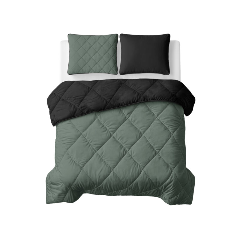 Sleeptime Lazy Dekbed Uni Groen/Zwart 200 x 200 Met Kussenslopen cm