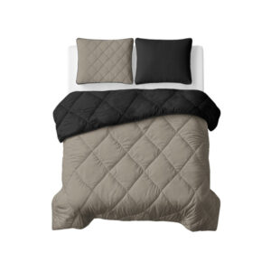 Sleeptime dekbed Taupe/Zwart 200 x 200 Met Kussen - Taupe/Zwart - 200 x 200 cm - 100% Polyester Microvezel