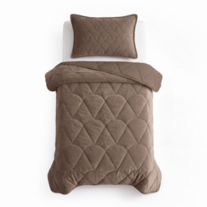 Sleeptime kussensloop cm - Taupe/Bruin - 140 x 200 cm - 100% Polyester Velvet