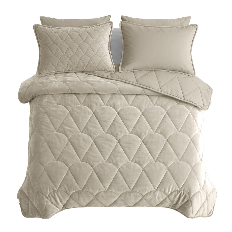 Sleeptime Lazy Dekbed Velvet Taupe/Grijs 200 x 200 Met Luxe Kussenslopen cm