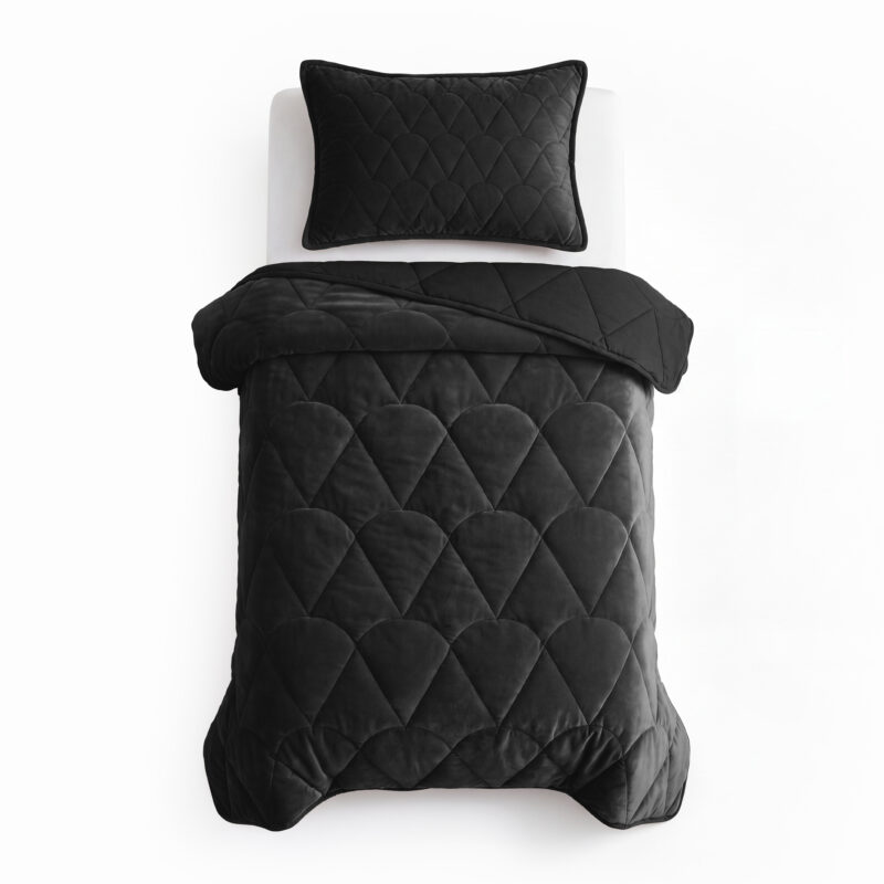 Sleeptime Lazy Dekbed Velvet Zwart 140 x 200 Met Kussensloop cm
