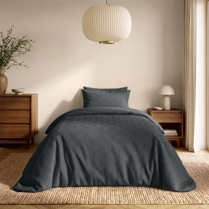 Modern Geo Antraciet - Sleeptime bed 140 x 220 cm van Microvezel