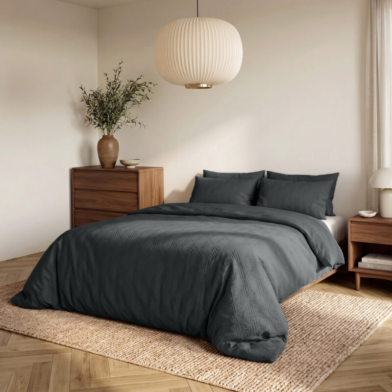 Modern Geo 3D Antraciet 200 x 200/220 Sleeptime