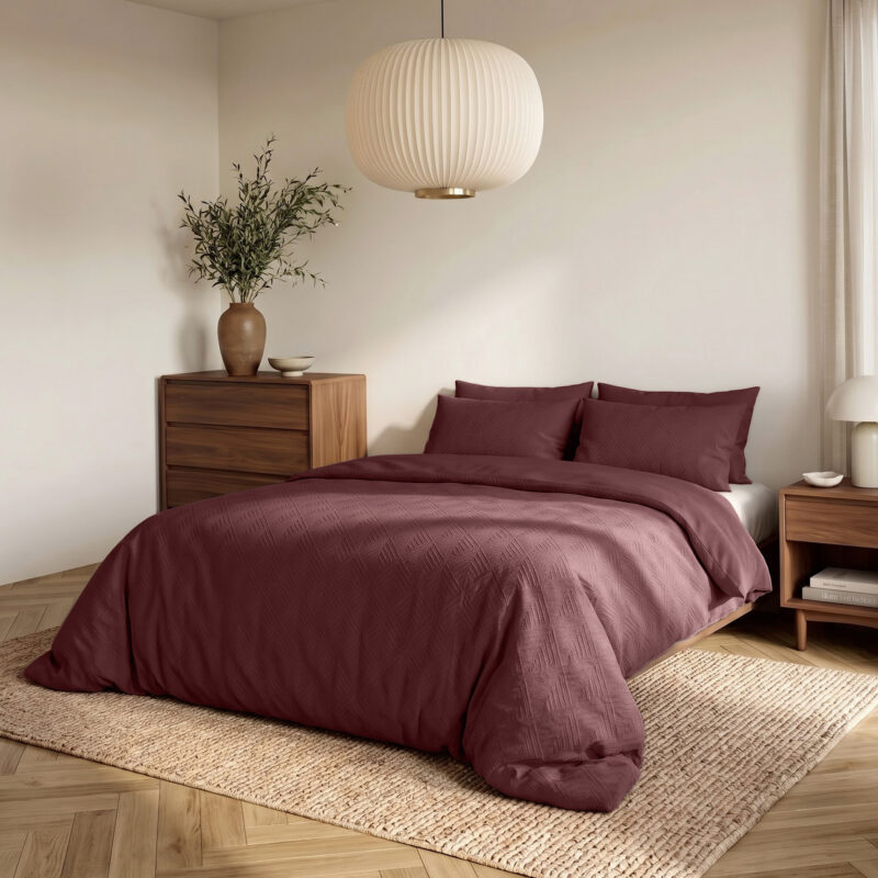 Modern Geo 3D Bordeaux 200 x 200/220 Sleeptime