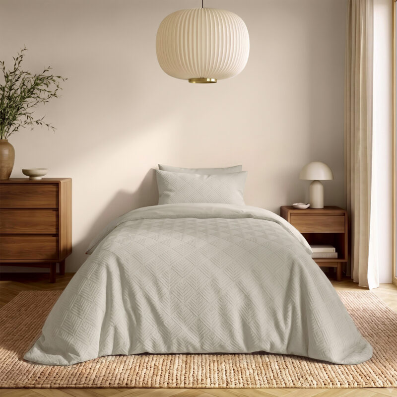 Modern Geo Cream - Sleeptime bed 140 x 220 cm van Microvezel