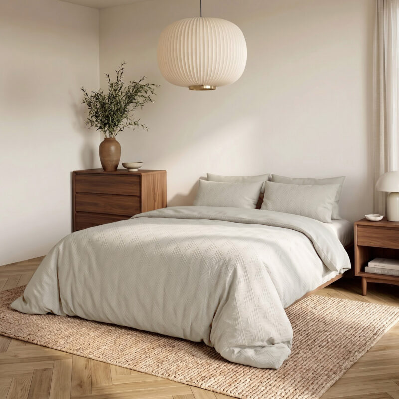 Modern Geo 3D Cream 200 x 200/220 Sleeptime