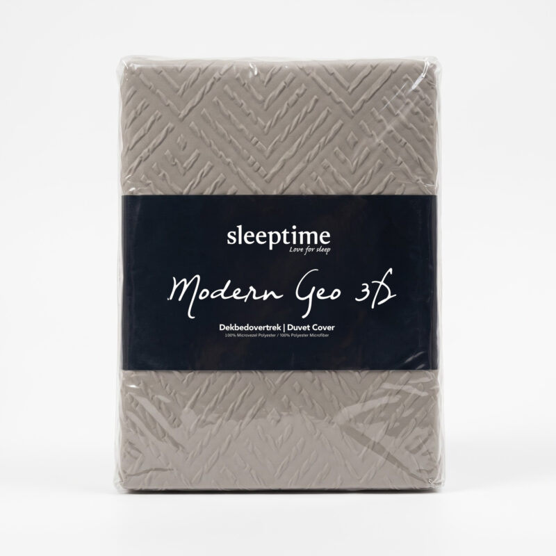 Modern Geo 3D Taupe/Grijs 200 x 200/220 Sleeptime