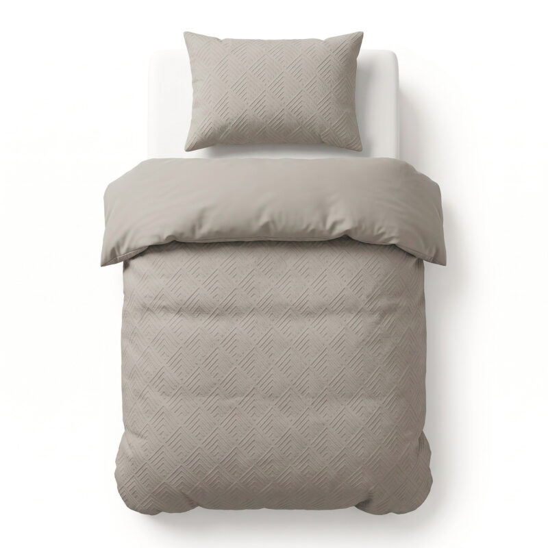 Sleeptime Modern Geo 3D Taupe/Grijs140 x 200/220 cm