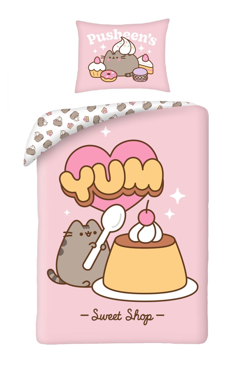 Pusheen dekbedovertrek Yum - 140 x 200 cm - 100% katoen