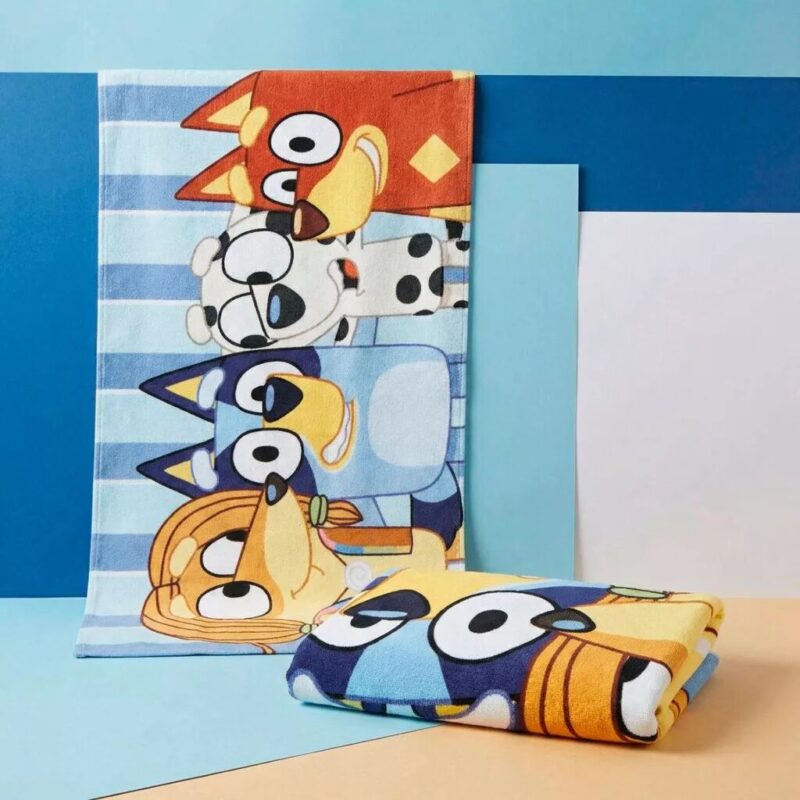 Bluey badlaken 70 x 140 cm van Polyester, Happy Moments sneldrogend 70 x 140 c