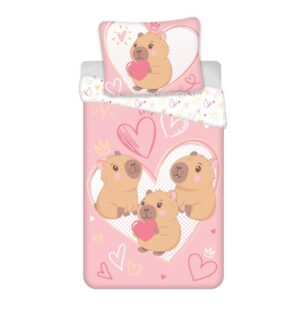 Capybara dekbedovertrek Heart 140 x 200 cm - 140 x 200 cm - 100% katoen