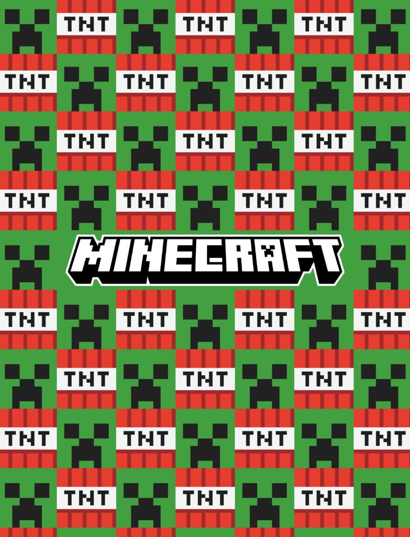 Minecraft fleece deken Creeper en TNT 130 x 170 cm - 130 x 170 cm - 100% Polyester