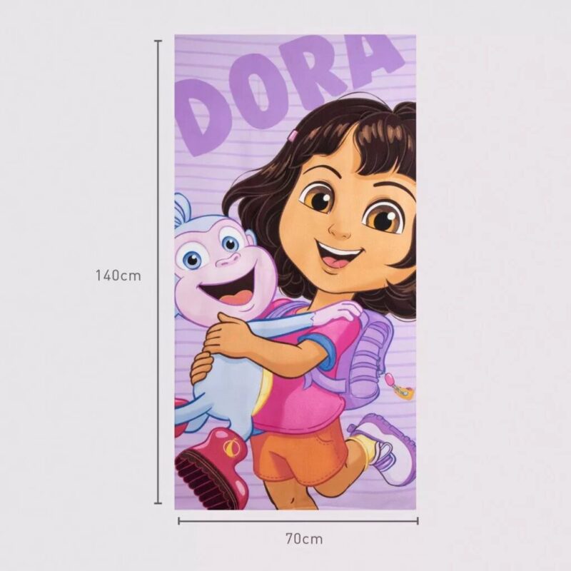 Polyester strandhanddoek Happy sneldrogend 70 x 140 cm van Dora the Explorer in 70 x 140 cm