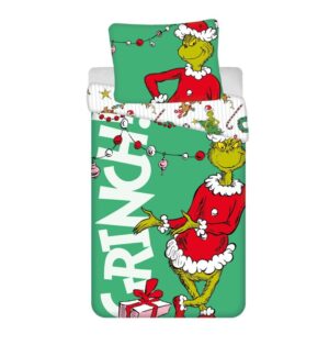 Grinch dekbedovertrek Groen 140 x 200 cm - Groen - 140 x 200 cm - 100% katoen