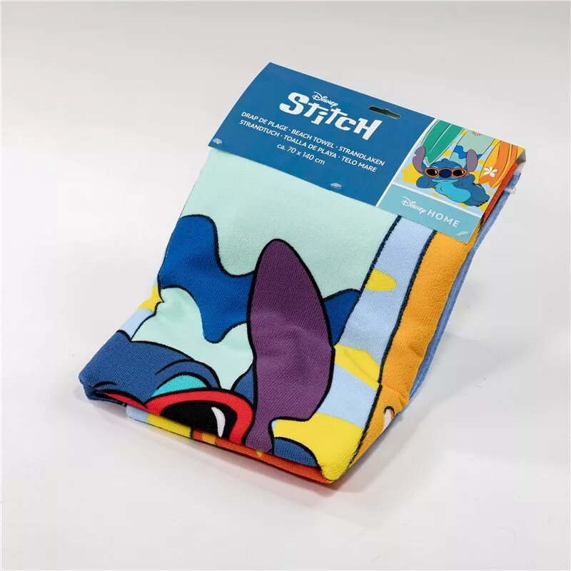 Polyester strandhanddoek Surf Paradise sneldrogend 70 x 140 c van Lilo en Stitch in 70 x 140 cm