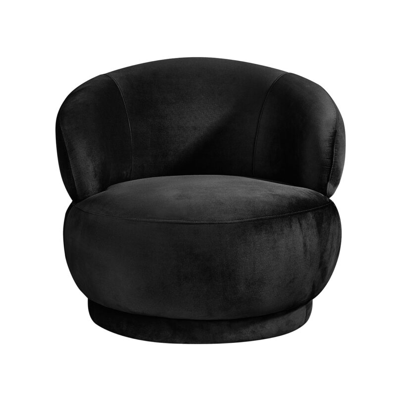 LABEL51 Fauteuil Lobby - Zwart - Fluweel - One Size Lobby