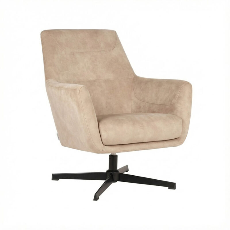 LABEL51 Fauteuil Toby - Naturel - Velours - One Size Velours