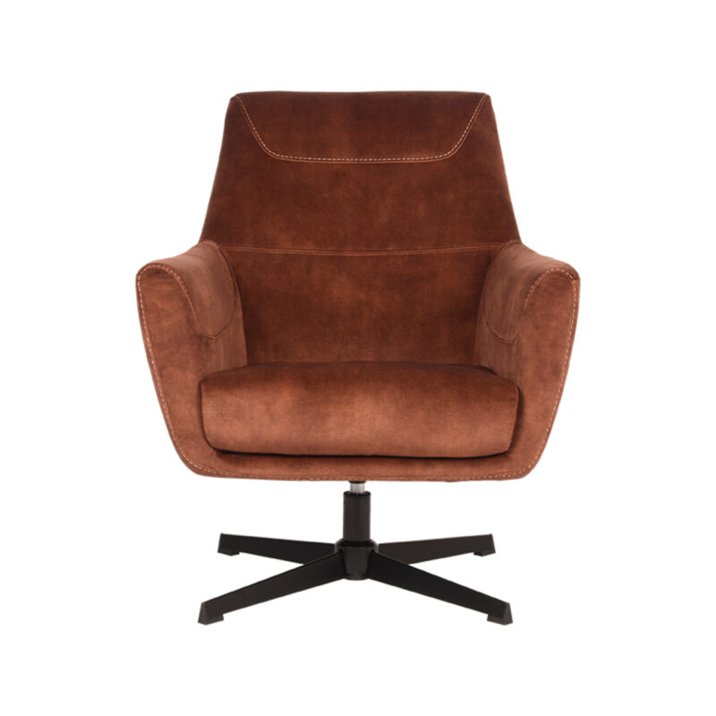 LABEL51 Fauteuil Toby - Rust - Velours - One Size Velours