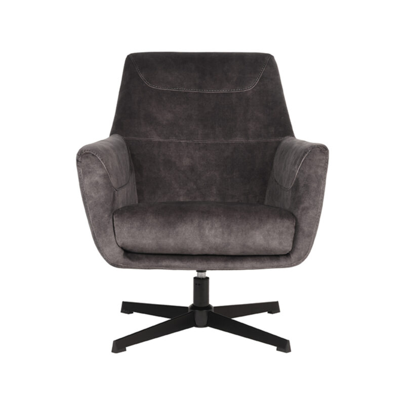 LABEL51 Fauteuil Toby - Antraciet - Velours - One Size Velours