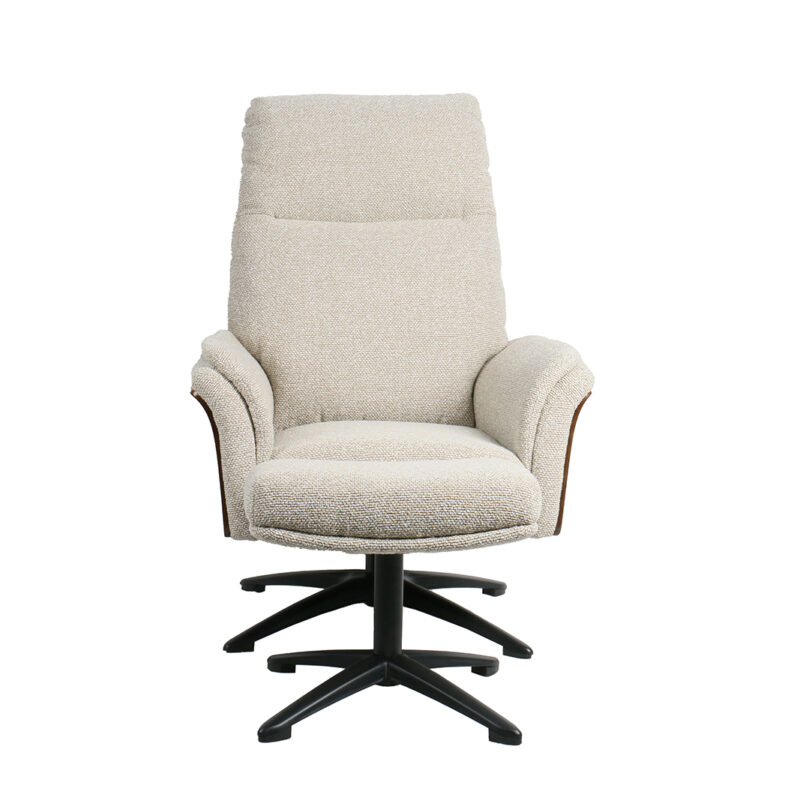 LABEL51 Fauteuil Zenza - Naturel - Boucle - Incl. Hocker Zenza