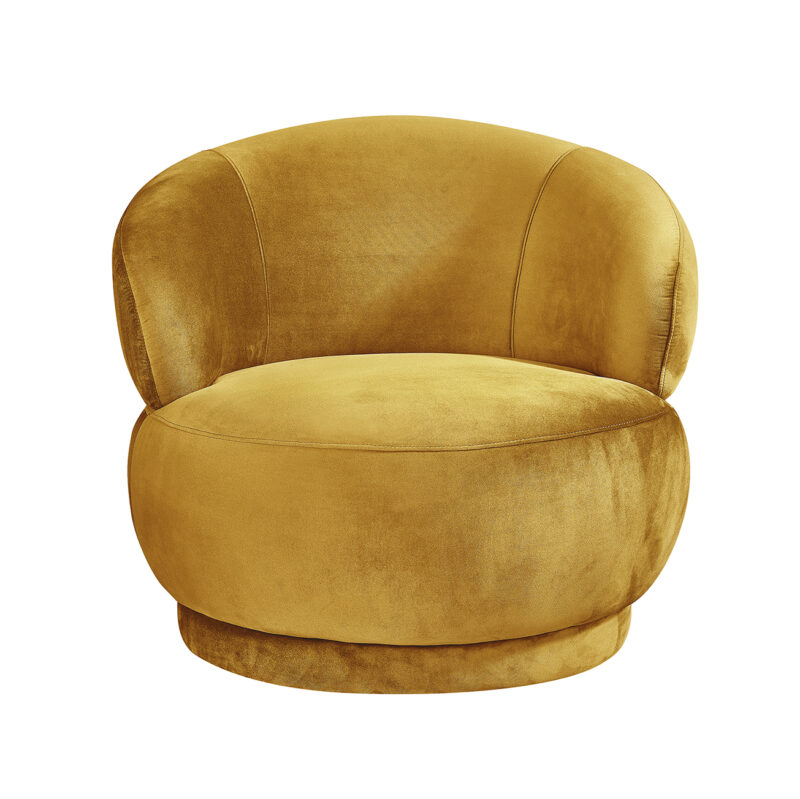 LABEL51 Fauteuil Lobby - Oker - Fluweel - One Size Lobby