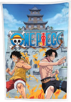 One Piece deken Luffy en Ace 100 x 150 cm - 100 x 150 cm - 100% Polyester