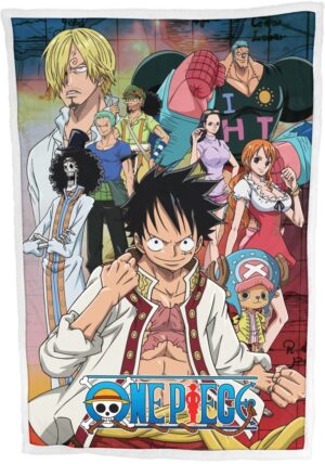 One Piece deken Strohoedbende Zeekaart 100 x 150 cm - 100 x 150 cm - 100% Polyester