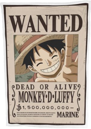 One Piece deken Wanted Luffy 100 x 150 cm - 100 x 150 cm - 100% Polyester