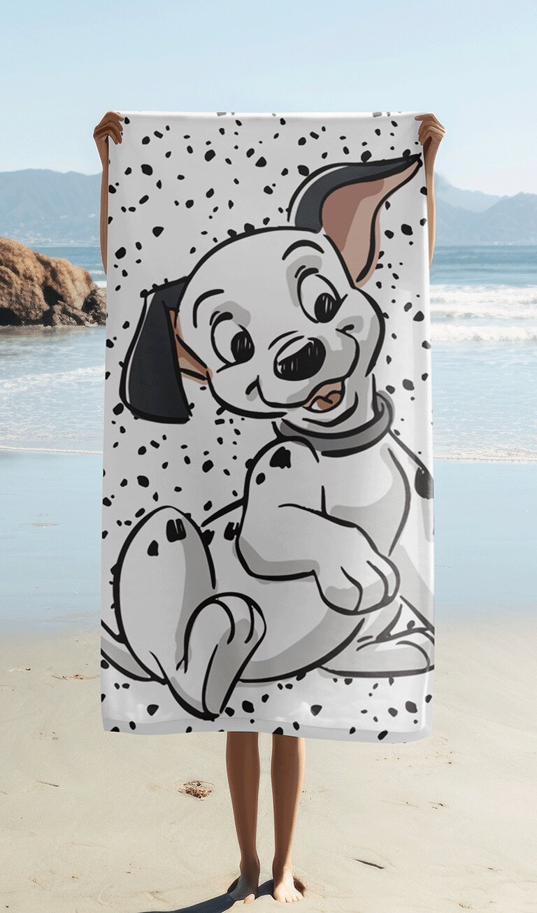Extra absorberend 70 x 140 cm badlaken van 101 Dalmatiërs, 70 x 140 cm