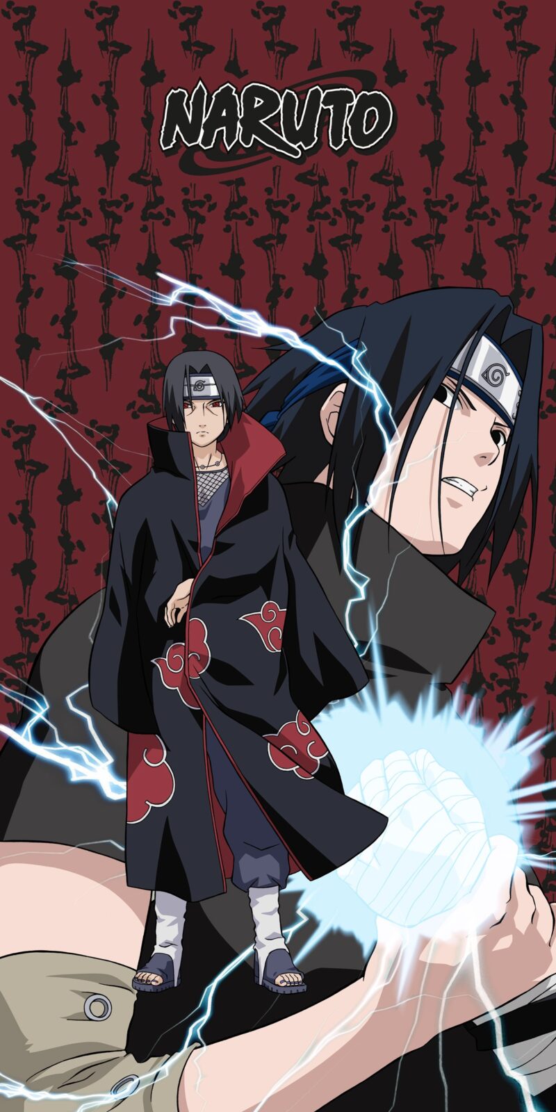 Naruto strandlaken Itachi en Sasuke 70 x 140 cm - 70 x 140 cm - 100% katoen