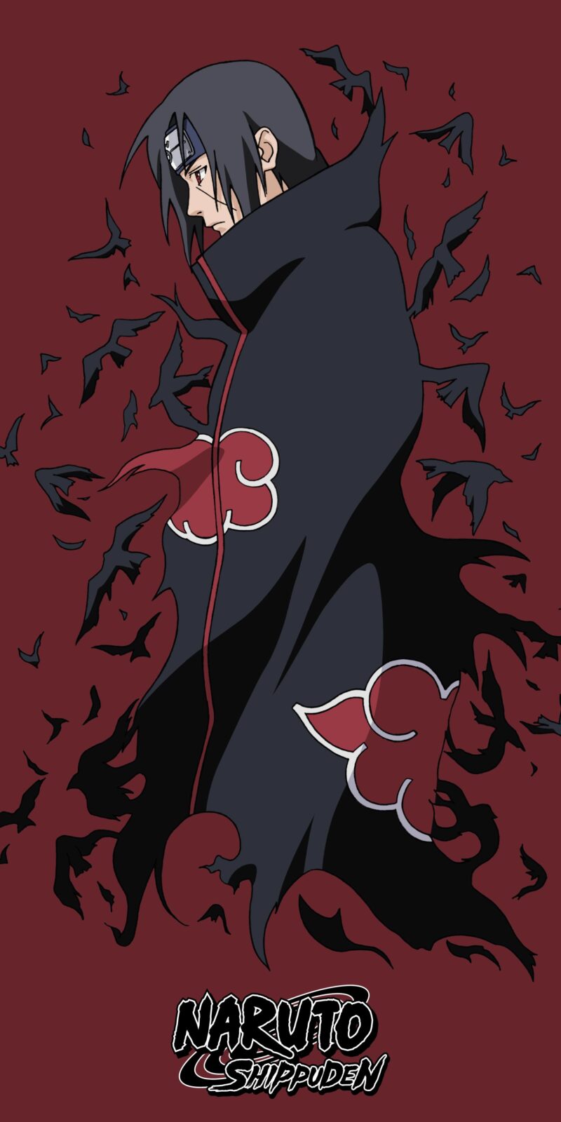 Naruto strandlaken Itachi Kraaien 70 x 140 cm - 70 x 140 cm - 100% katoen