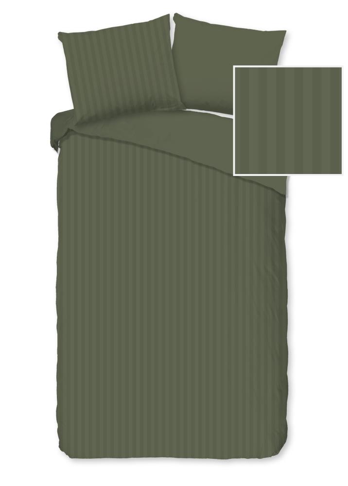 Descanso dekbedovertrek Hotel Sevilla - Groen - 140 x 220 cm - 100% katoen - kussensloop 60 x 70 cm