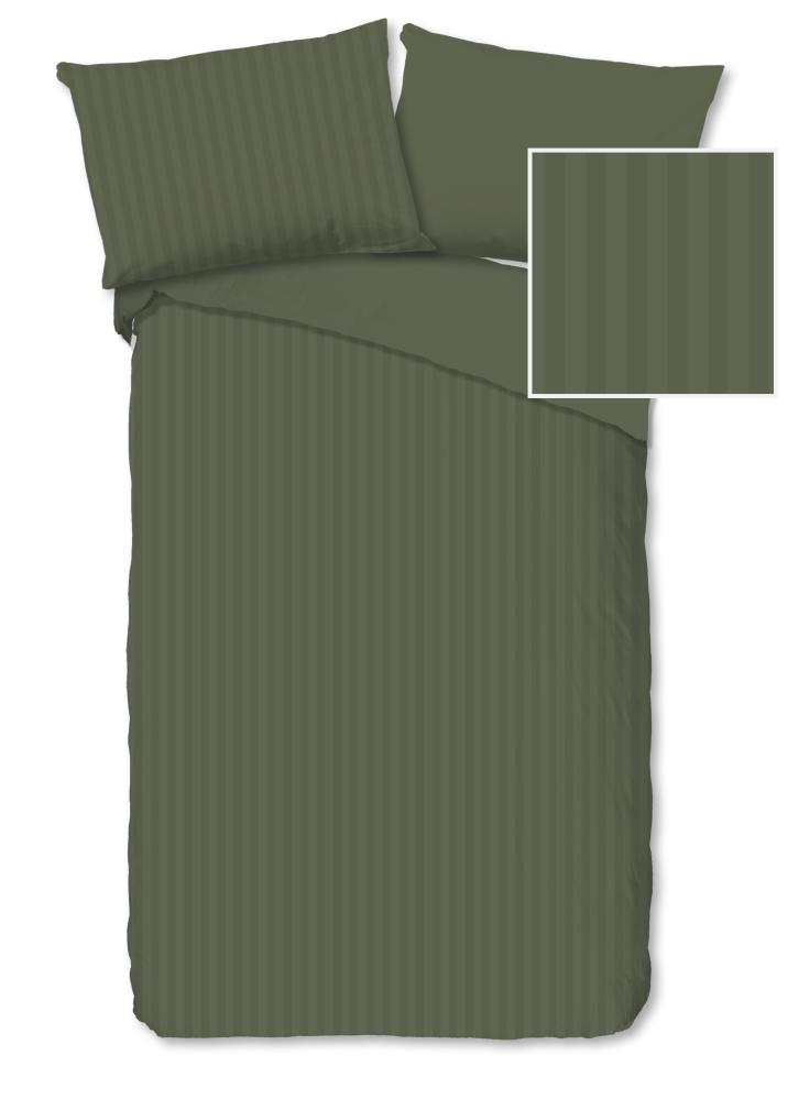 Descanso dekbedovertrek Hotel Sevilla - Groen - 140 x 200 cm - 100% katoen - kussensloop 70 x 90 cm