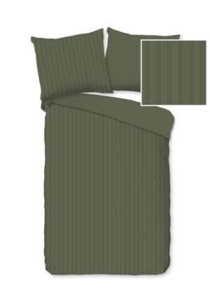 Descanso dekbedovertrek Hotel Sevilla - Groen - 100 x 135 cm - 100% katoen - kussensloop 40 x 60 cm