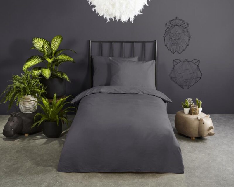 100% katoen dekbedset van Good Morning in 200 x 220 cm - Grijs