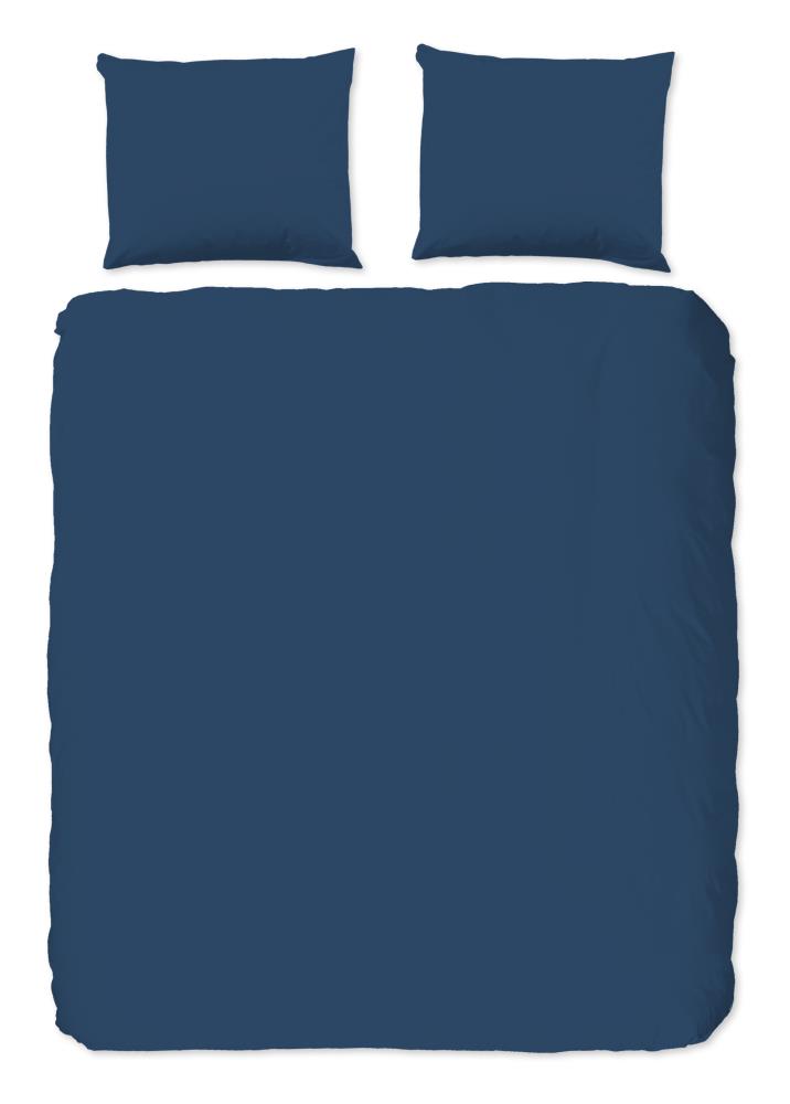 Good Morning Dekbedovertrek "Uni" - Blauw - (240x220 cm) - 100% Katoen