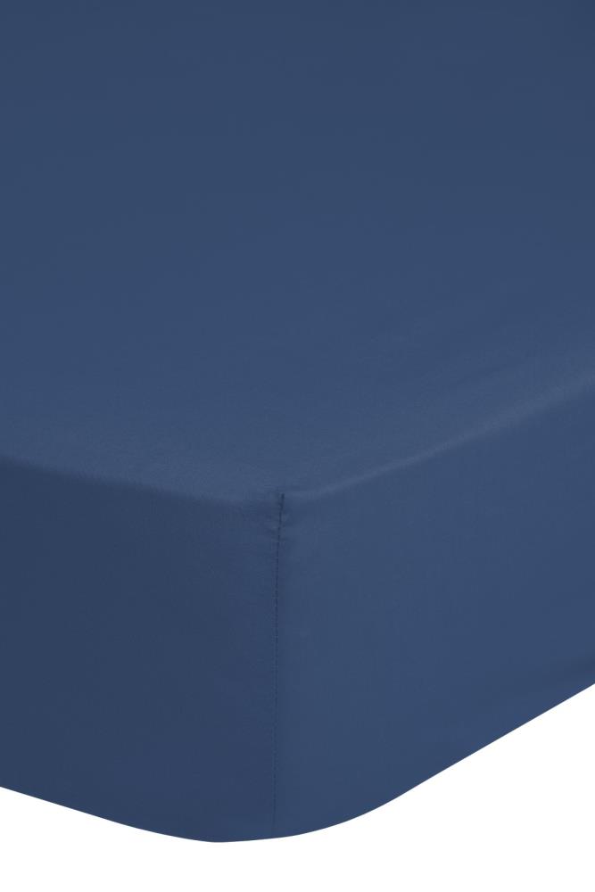 Good Morning Hoeslaken "Uni" - Blauw - (100x200 cm) - 100% Katoen