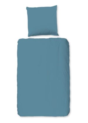 Good Morning dekbedovertrek - Blauw - 135 x 200 cm - 100% katoen - kussensloop 80 x 80 cm