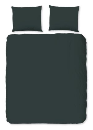 Good Morning dekbedovertrek - Groen - 200 x 220 cm - 100% katoen - kussensloop 60 x 70 cm