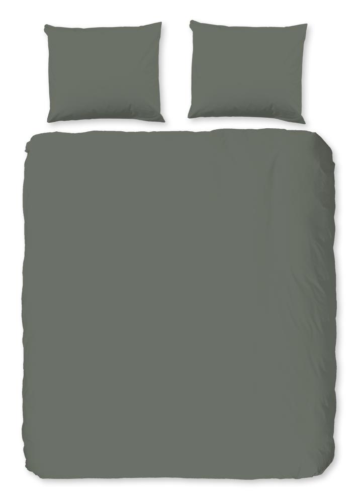 Good Morning Dekbedovertrek "Uni" - Groen - (240x220 cm) - 100% Katoen