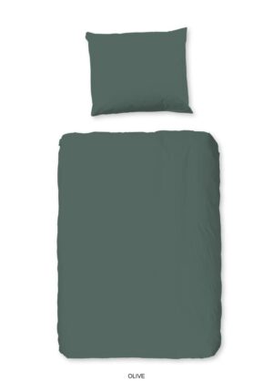 Good Morning dekbedovertrek - Groen - 100 x 135 cm - 100% katoen
